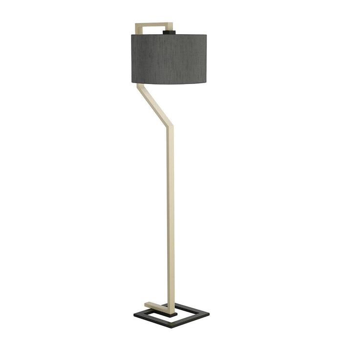 Floor Lamp Whale Shade Cream And Dark Grey Painted Metal Base LED E27 60W Bulb Loops