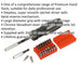 34 PACK Gearless Ratchet Screwdriver Set - Integral Storage - S2 Steel Bits Loops