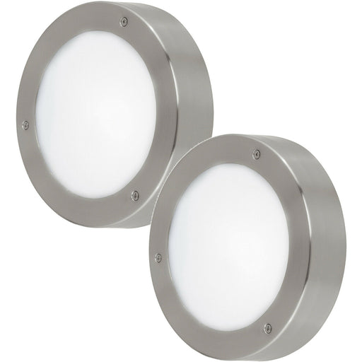 2 PACK IP44 Outdoor Wall Light Stainless Steel 5.4W Built in LED Porch Lamp Loops
