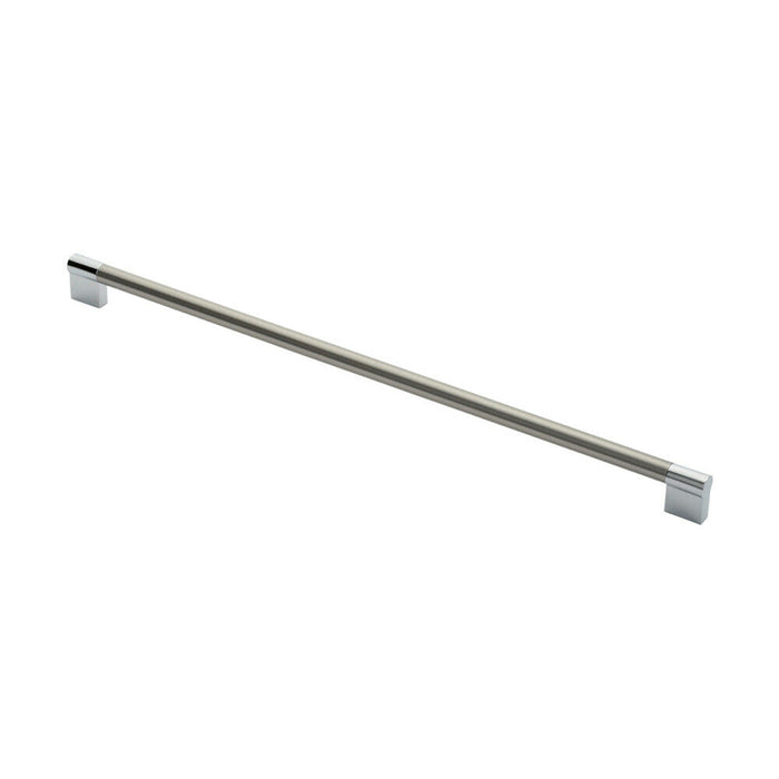 Keyhole Bar Pull Handle 460 x 14mm 448mm Fixing Centres Satin Nickel & Chrome Loops