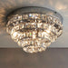 Semi Flush Ceiling Light Chrome & Crystal 4 Bulb Round Feature Lamp Holder Kit Loops