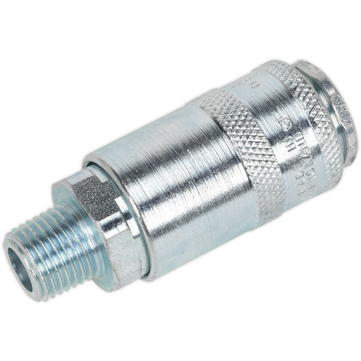 50 PACK 1/4 Inch BSPT Coupling Body - Male Thread - 100 psi Free Airflow Rate Loops