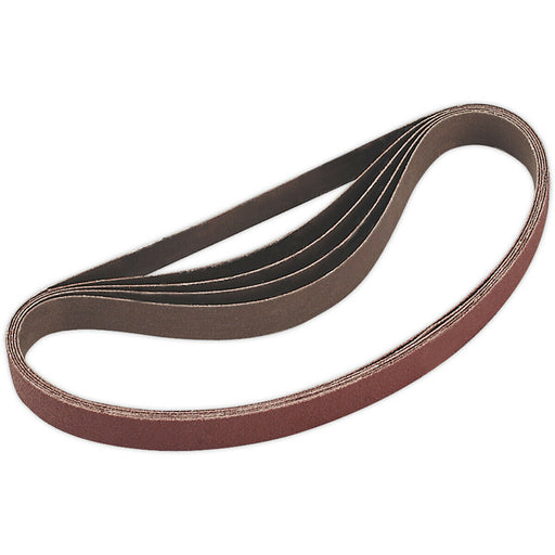 5 PACK - 20mm x 520mm Sanding Belts - 80 Grit Aluminium Oxide Slim Detail Loop Loops