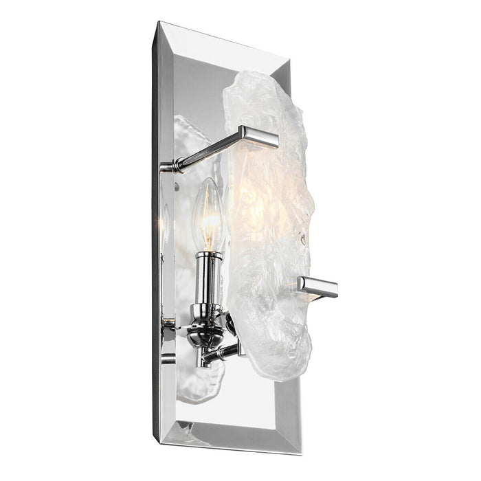Wall Light Crystal Glass Held By Chrome Arms Concealed Bulb Chrome LED E14 60W Loops