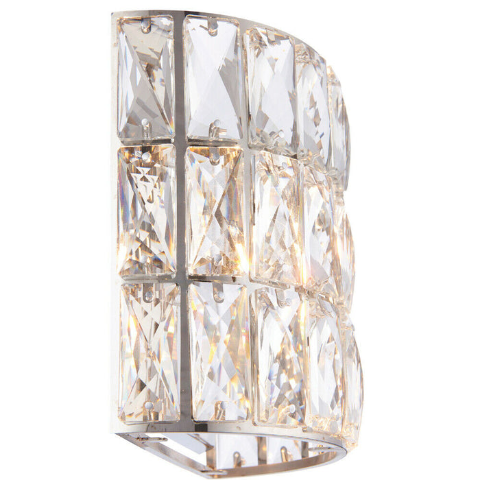 Crystal LED Wall Light Chrome & Clear Glass Shade Pretty Dimmable Lamp Fitting Loops