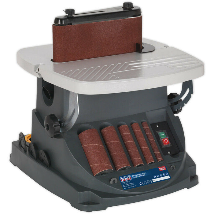 Oscillating Belt & Spindle Sander - 450W Motor - Bobbin Sander - Tilting Table Loops