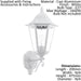 IP44 Outdoor Wall Light White Traditional Lantern 1x 60W E27 Porch Lamp Up Loops