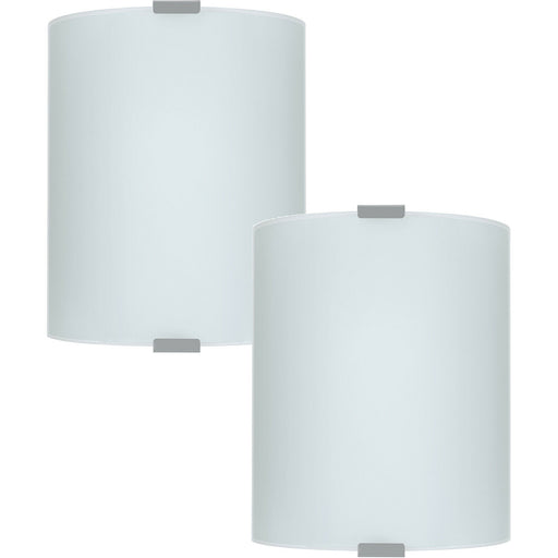 2 PACK Wall Flush Ceiling Light Colour Silver Shade White Satin Glass E27 1x60W Loops