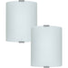 2 PACK Wall Flush Ceiling Light Colour Silver Shade White Satin Glass E27 1x60W Loops