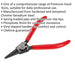 180mm Straight Nose External Circlip Pliers - Spring Loaded Jaws - Non-Slip Tips Loops