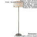 Floor Lamp Light Brushed Bronze & Natural Linen 60W E27 Base & Shade Loops