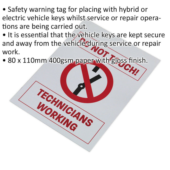 Hybrid Electric Vehicle Keyring Warning Tag - High Voltage Warning - Safety Tag Loops