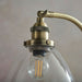 Industrial Curved Table Lamp Antique Brass & Glass Shade Modern Bedside Light Loops
