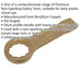 60mm Ring End Slogging Spanner - Non-Sparking - Short Profile Striking End Loops