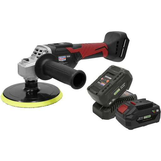 20V Cordless Rotary Polisher Kit - 150mm Pad - Includes 2 Batteries & Charger Loops