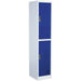 2 Door Single Locker - 380 x 450 x 1850mm - Ventilated Locking Doors - Flat Pack Loops