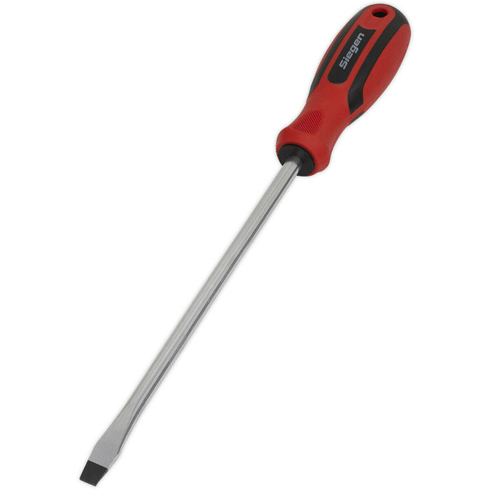 Slotted 8 x 200mm Screwdriver with Soft Grip Handle - Chrome Vanadium Shaft Loops