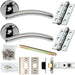 Door Handle & Latch Pack Chrome Modern Arched Curved Bar Screwless Round Rose Loops