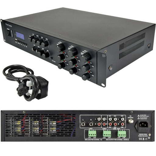 1200W Stereo Bluetooth Amplifier | 6x 200W Channel Multi Zone HiFi Matrix Mixer Loops
