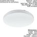 Wall Flush Ceiling Light Colour White Shade White Plastic Bulb LED 17.3W Loops