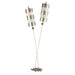 2 Bulb Floor Lamp Beige Silver Leaf Striped Shades Star Shaped Base LED E27 60W Loops
