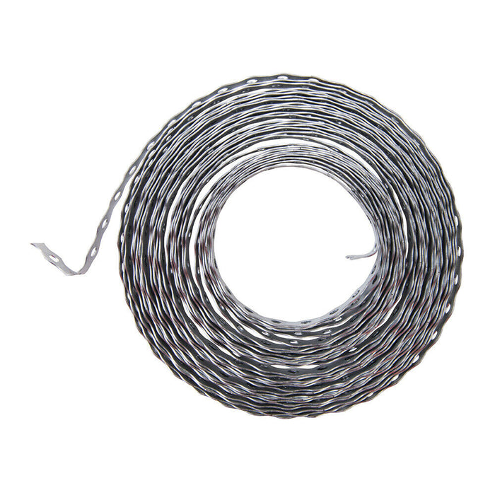 10m x 12mm Galvanised Steel Fixing Twist Band Tape Strong Flexible Cable Ducting Loops