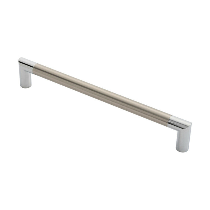 2x Larged Round Bar Mitred Door Handle 325 x 19mm Polished Chrome Satin Nickel Loops