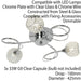 Semi Flush Ceiling Light Chrome Glass Beads 3 Bulb Hanging Pendant Lamp Shade Loops