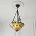Tiffany Glass Hanging Ceiling Pendant Light Bronze Round Amber Lamp Shade i00128 Loops