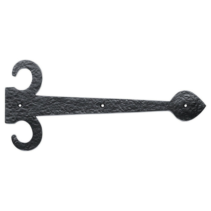 2x PAIR 305mm Ornate Sword Hinge Front Black Antique Decorative Door Plate Loops
