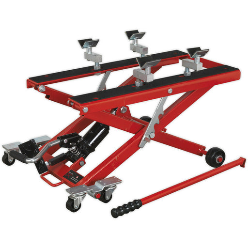 Motorcycle Hydraulic Scissor Lift with Frame Supports - 500kg Capacity Loops