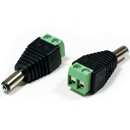 5.5mm x 2.1mm DC Male Screw Terminal Connector CCTV Jack Socket Power Adapter Loops