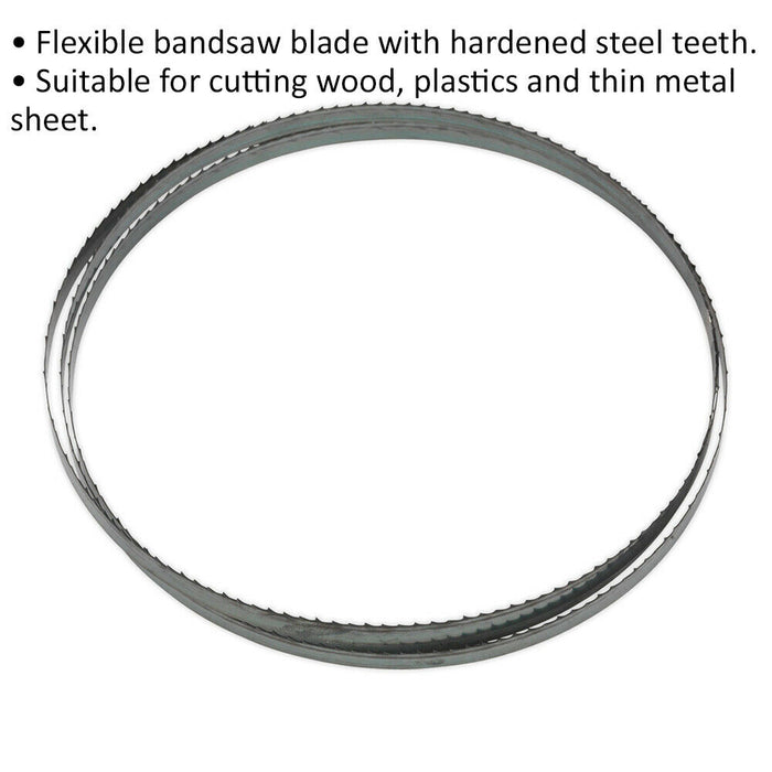 1712 x 10 x 0.35mm Bandsaw Blade Hardened Steel Teeth 6 TPI Wood Plastic Metal Loops