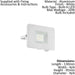 IP65 Outdoor Wall Flood Light White Adjustable 20W Built in LED Porch Lamp Loops