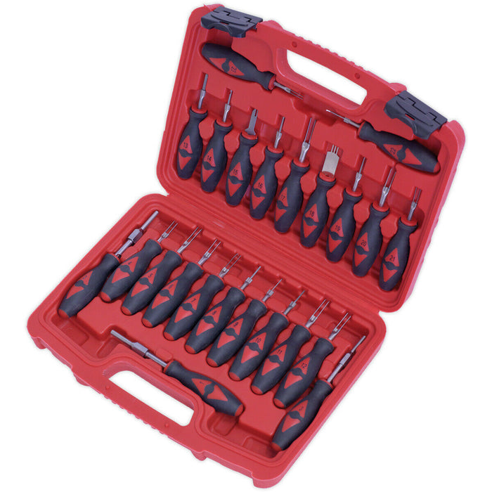 23 Piece Terminal Tool Kit - Wiring Connector Terminal Removal - Soft Grip Loops