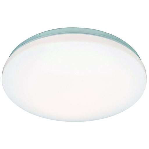 IP44 Bathroom Round LED Bulkhead Ceiling Light 16W Warm White Lamp Gloss White Loops