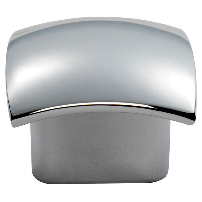 2x Convex Face Cupboard Door Knob 33 x 30.5mm Polished Chrome Cabinet Handle Loops