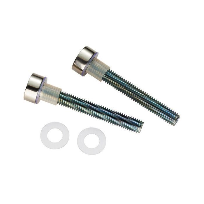 PAIR Bolt Cap Fixing Pack for 16mm Pull Handle Bright Stainless Steel Loops