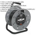 15 Metre Cable Reel - 4 x 230V Plug Socket Extension Lead - Thermal Trip - 3120W Loops