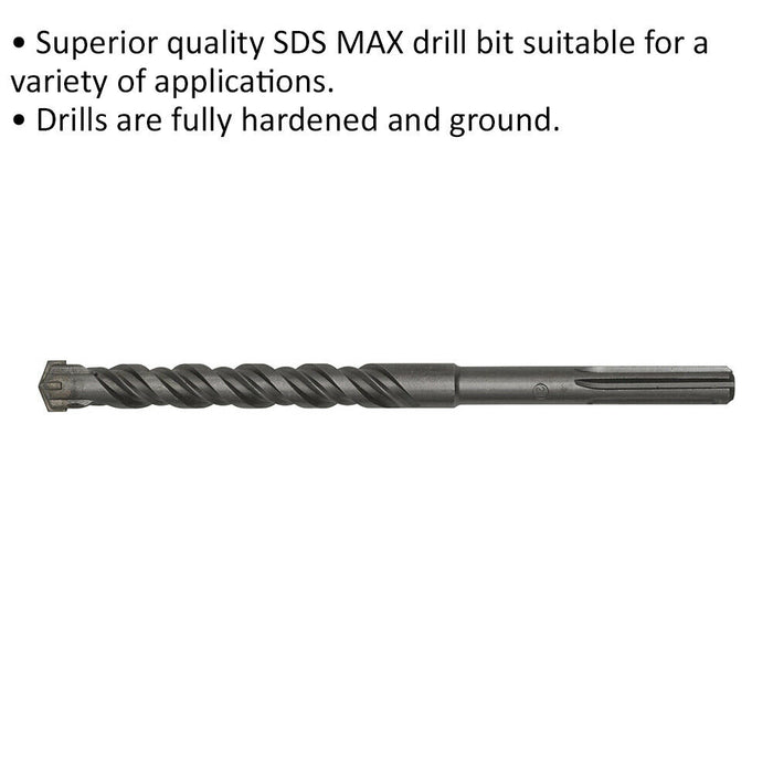 24 x 320mm SDS Max Drill Bit - Fully Hardened & Ground - Masonry Drilling Loops