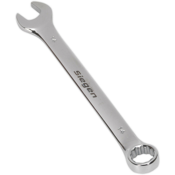 Hardened Steel Combination Spanner - 14mm - Polished Chrome Vanadium Wrench Loops