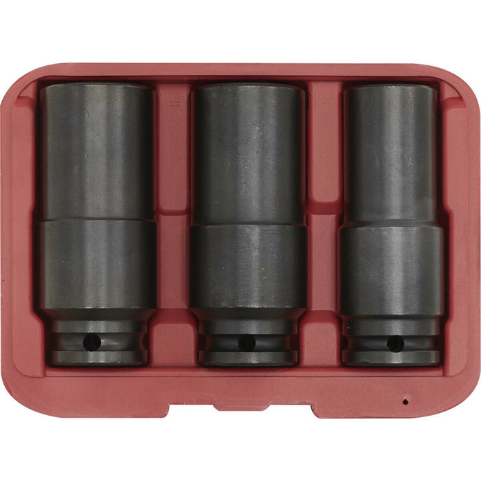 3 PACK - 17mm 19mm 21mm Counter Weighted Impact Socket Set - 1/2" Square Drive Loops