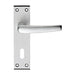 PAIR Straight Lever on Lock Backplate Door Handle 152 x 38mm Satin Aluminium Loops
