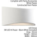 300mm LED Wall Light Warm White Primed White (ready to paint) Curved Bed Lamp Loops