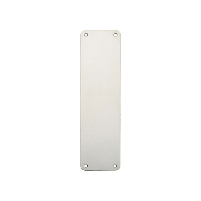 Plain Door Finger Plate 300 x 75mm Bright Stainless Steel Push Plate Loops