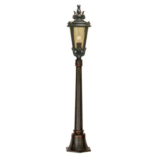 Outdoor IP44 1 Bulb Short Mini Lamp Post Pillar Weathered Bronze LED E27 100W Loops