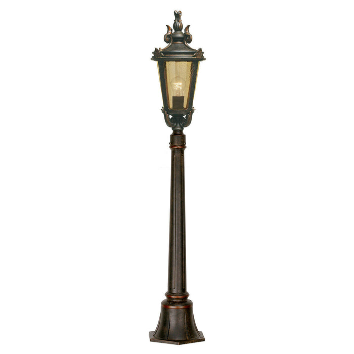 Outdoor IP44 1 Bulb Short Mini Lamp Post Pillar Weathered Bronze LED E27 100W Loops