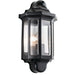 2 PACK IP44 Outdoor Wall Light Satin Black Half Traditional Dimmable Porch Lamp Loops
