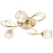 Semi Flush Ceiling Light Brass Glass Beads 3 Bulb Hanging Pendant Lamp Shade Loops