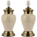 2 PACK Traditional Table Lamp Sideboard Light Cream & Antique Brass Base Only Loops
